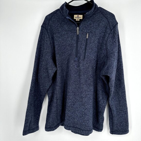 Woolrich Men's 1/4 zip Sweater Navy Blue Size‎ Large - Picture 1 of 3